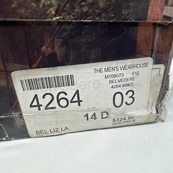 Studio BELVEDERE Genuine Lizard Leather Lace Up Men’s Shoes Size 14 D New In Box - Picture 12 of 12